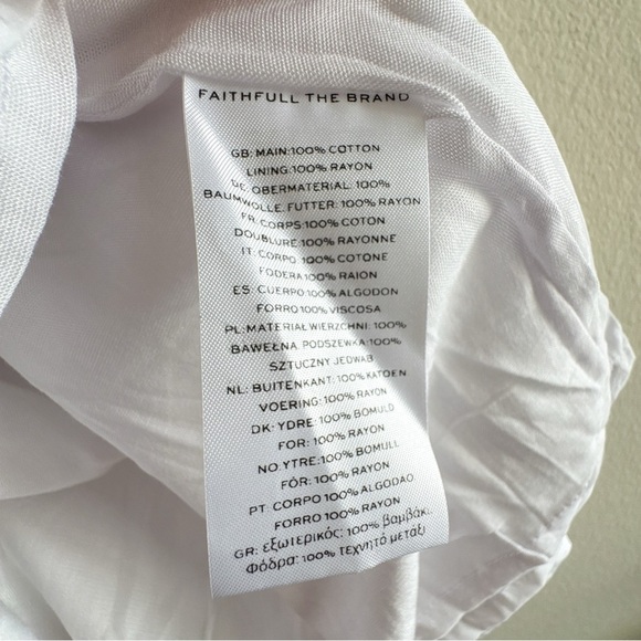 Faithfull the Brand New Gabrielli Mini Dress cut out White Size M/ US 6 - Picture 9 of 10